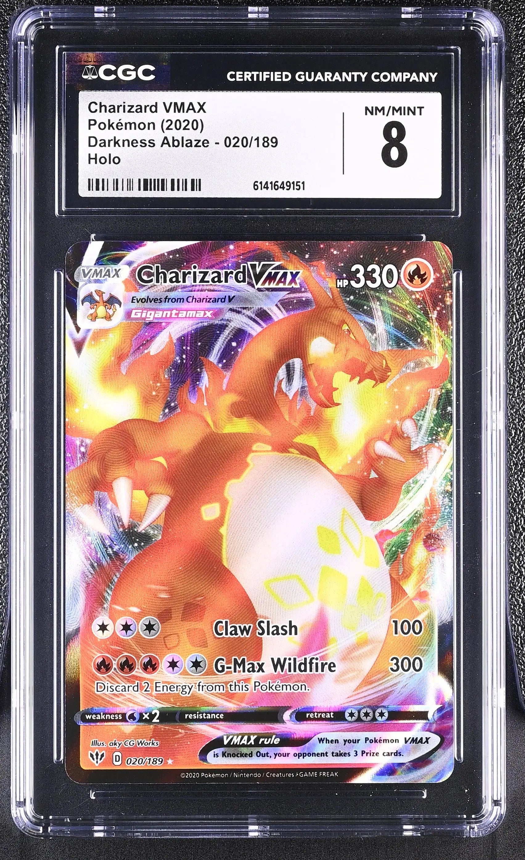 Buy 2020 Pokemon Darkness Ablaze Charizard VMAX Holo CGC 8