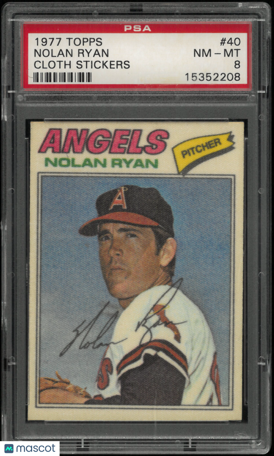 1977 Topps Cloth Stickers Nolan Ryan PSA 8