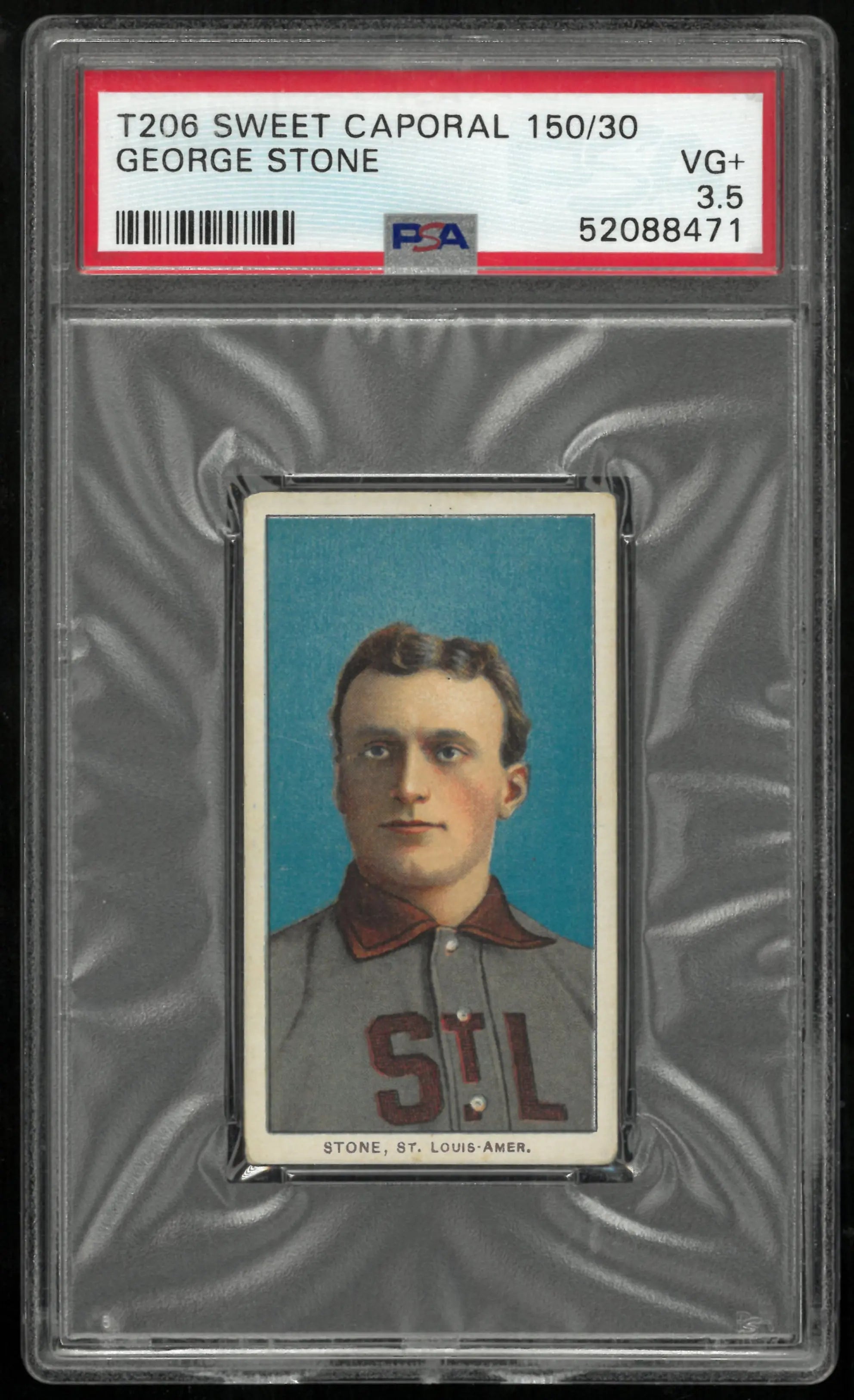 1909 T206 Sweet Caporal 150/30 George Stone PSA 3.5 St Louis 1909-11 