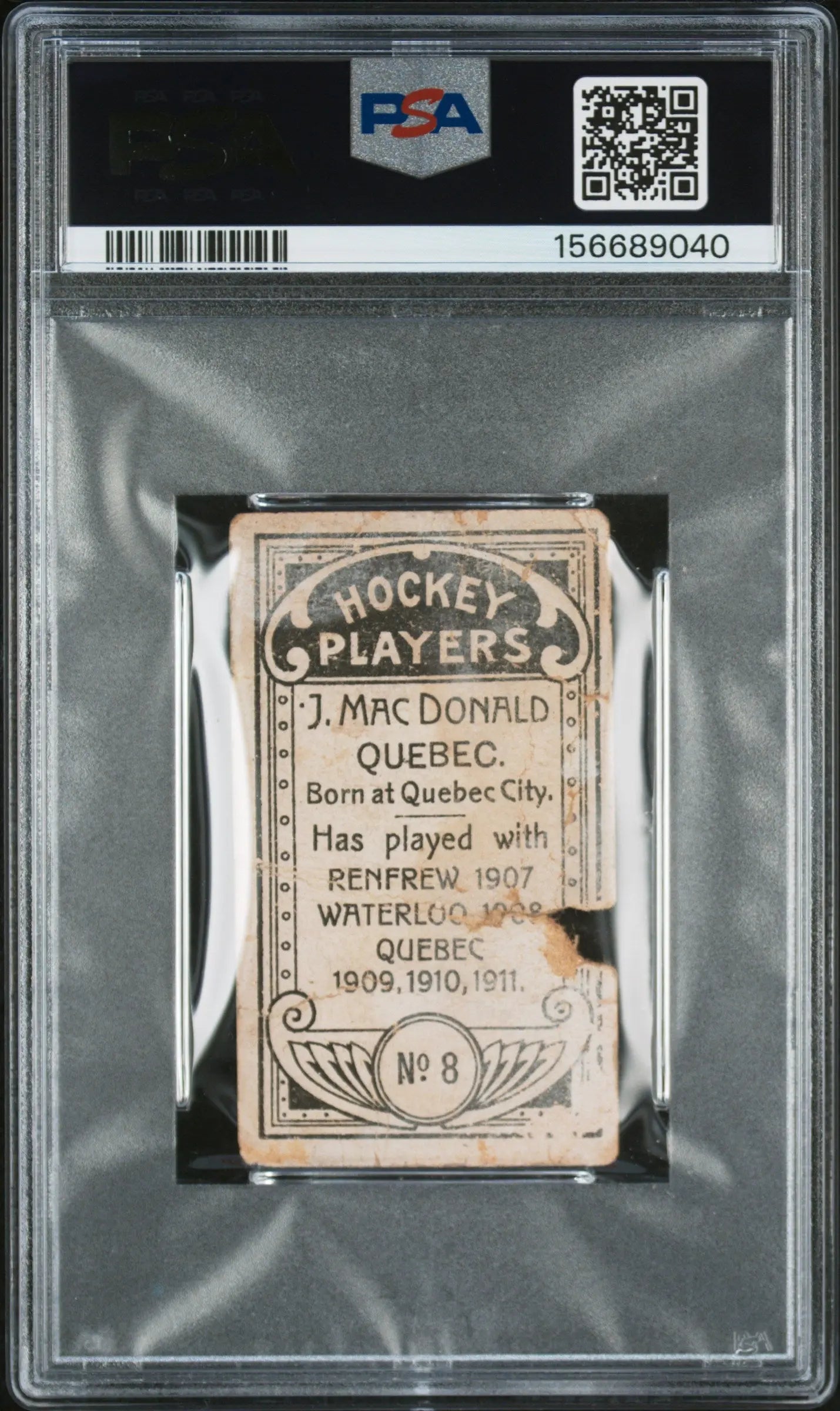 1911 C55 Jack Macdonald #8 PSA A 