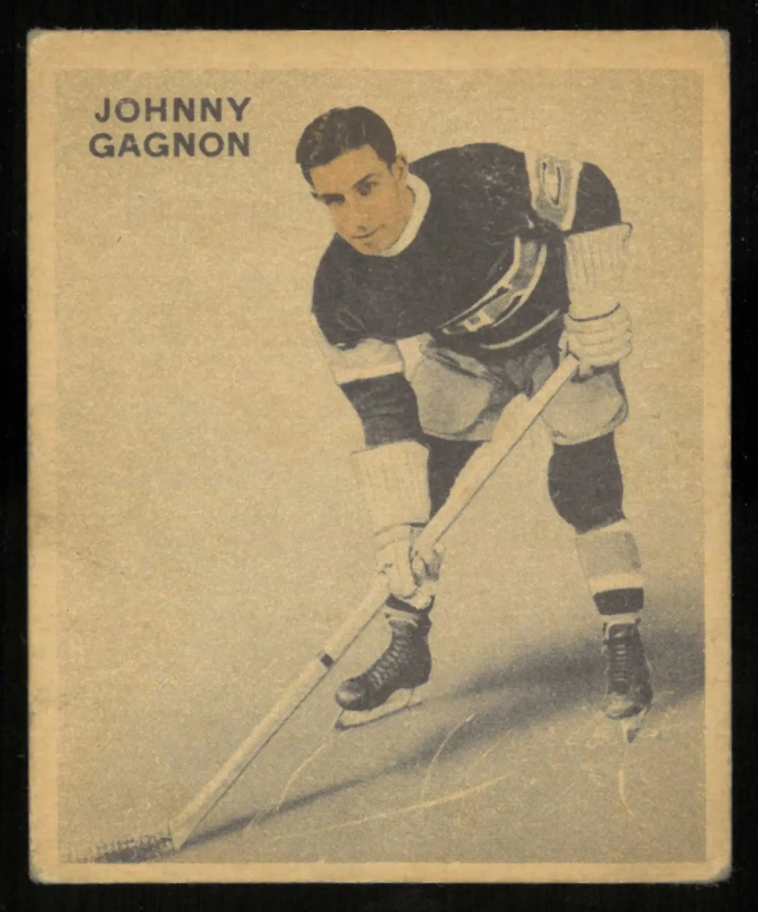 1933-34 World Wide Gum Ice Kings Johnny Gagnon English Only Back 