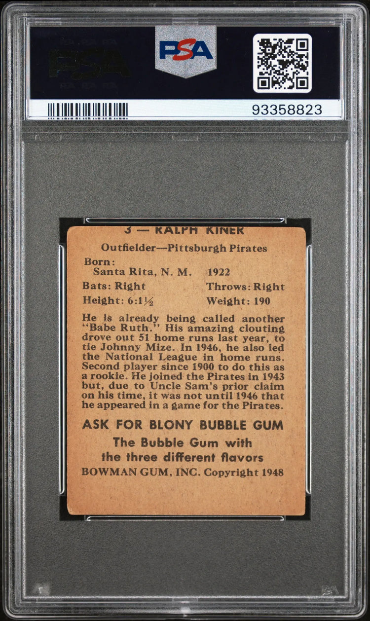 1948 Bowman Baseball Ralph Kiner #3 MC PSA 3 HOF 