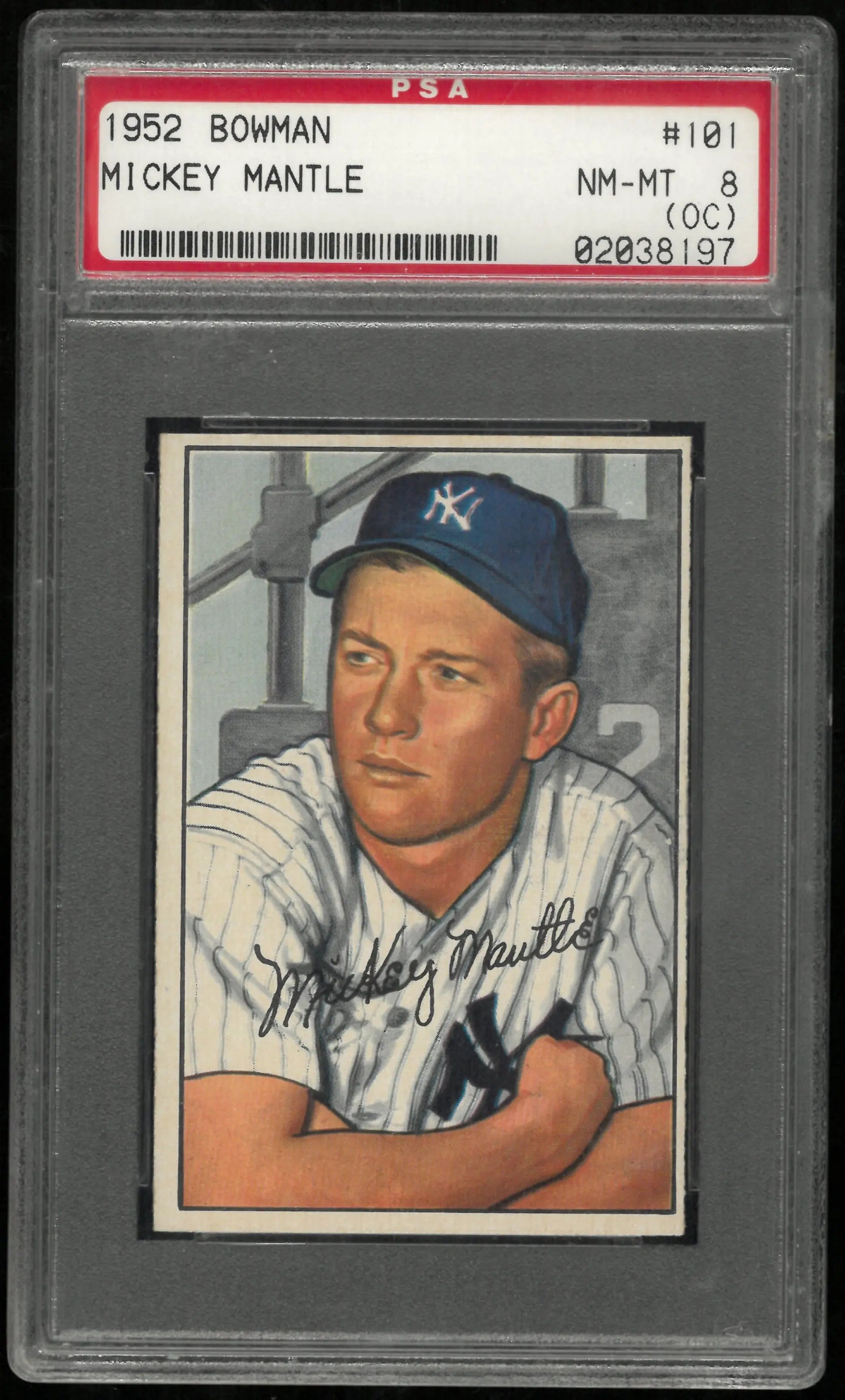 1952 Bowman Mickey Mantle #101 PSA 8 (OC) 