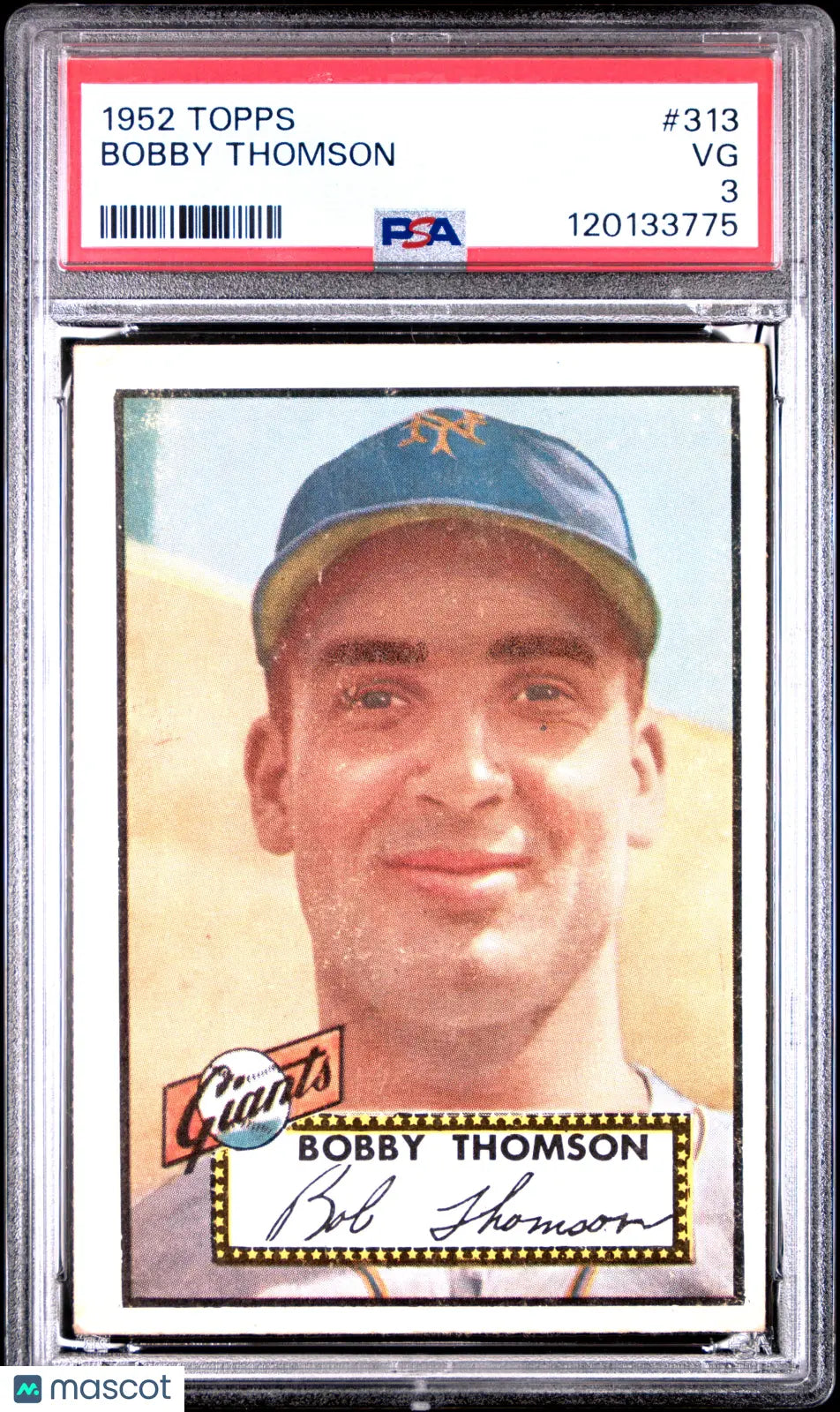 1952 Topps Baseball Bobby Thomson #313 PSA 3 New York Giants 