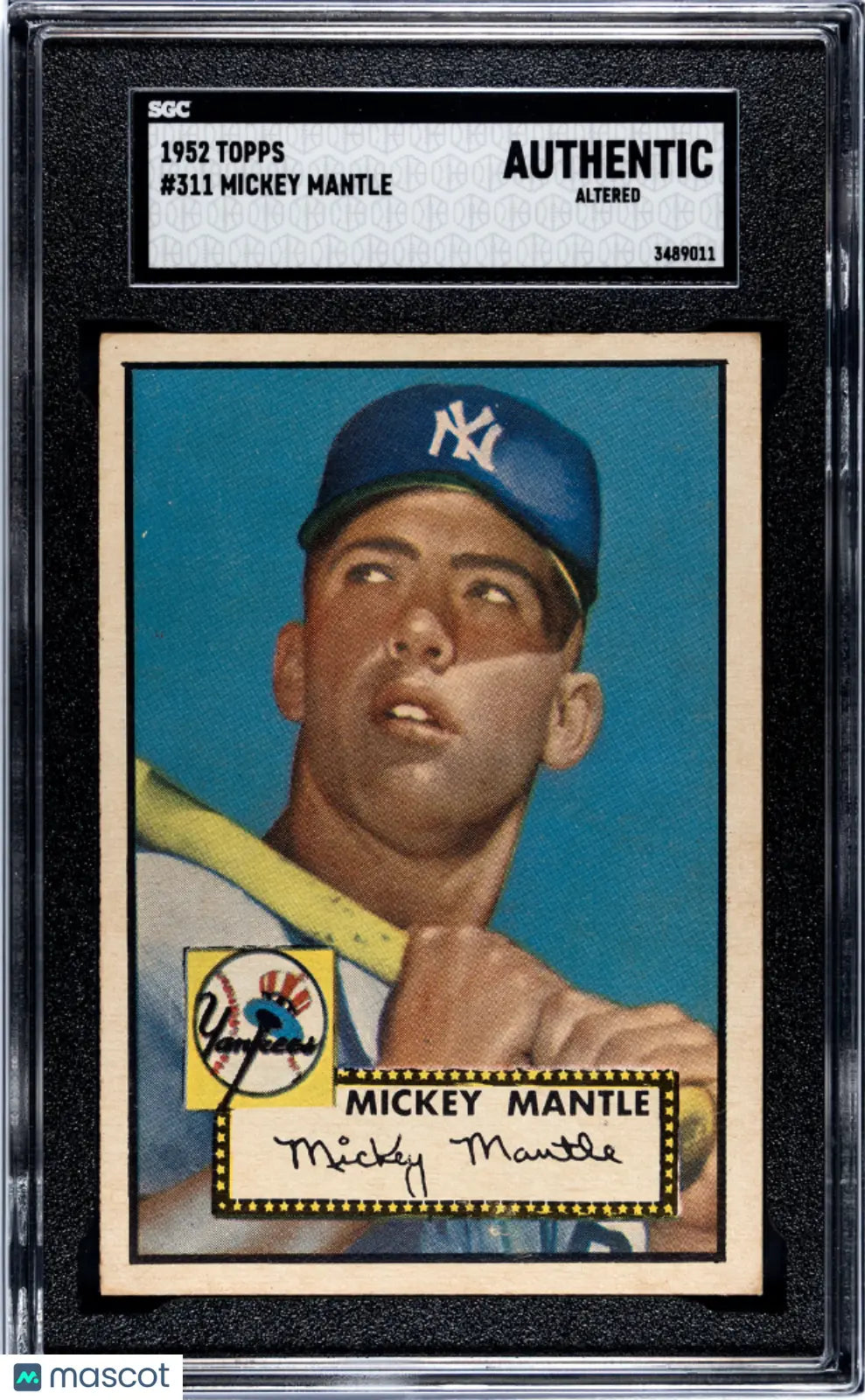 1952 Topps Baseball Mickey Mantle RC Rookie #311 SGC Authentic 