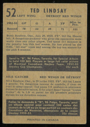 1953-54 Parkhurst Vintage Hockey Ted Lindsay 