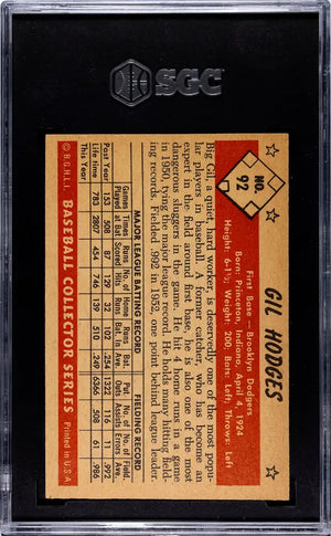 1953 Bowman Baseball Color Gil Hodges #92 SGC 4 