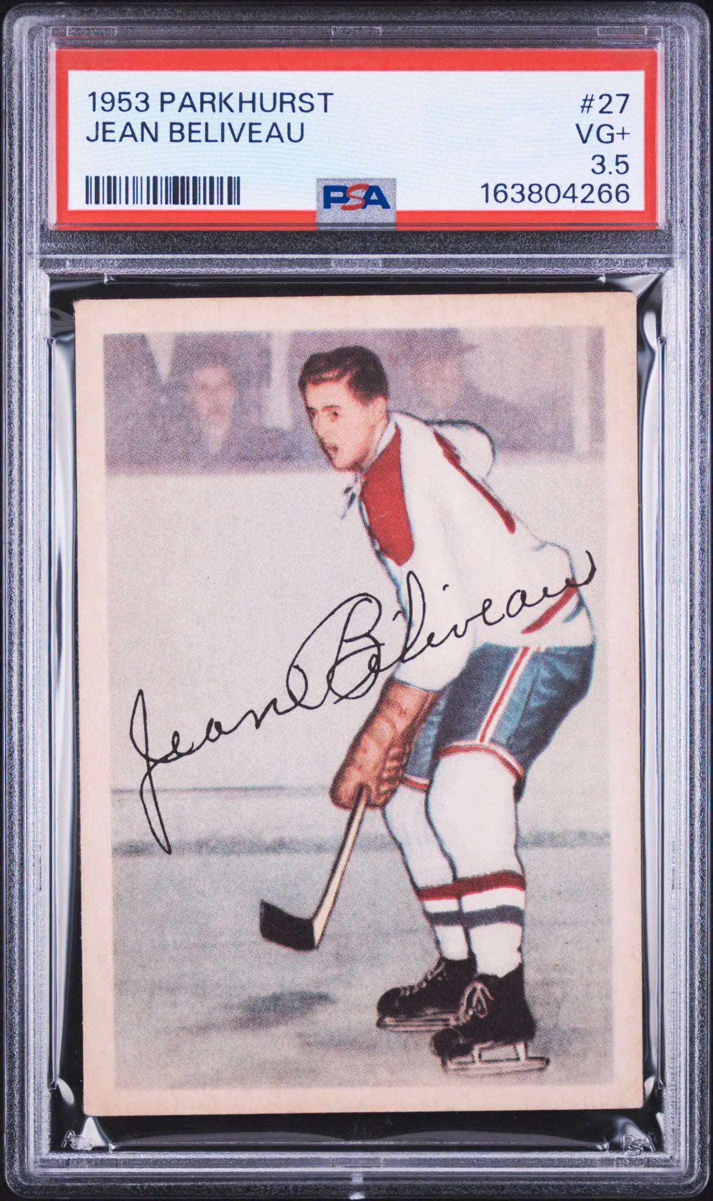 1953 Parkhurst Rookie Jean Beliveau RC PSA 3.5 