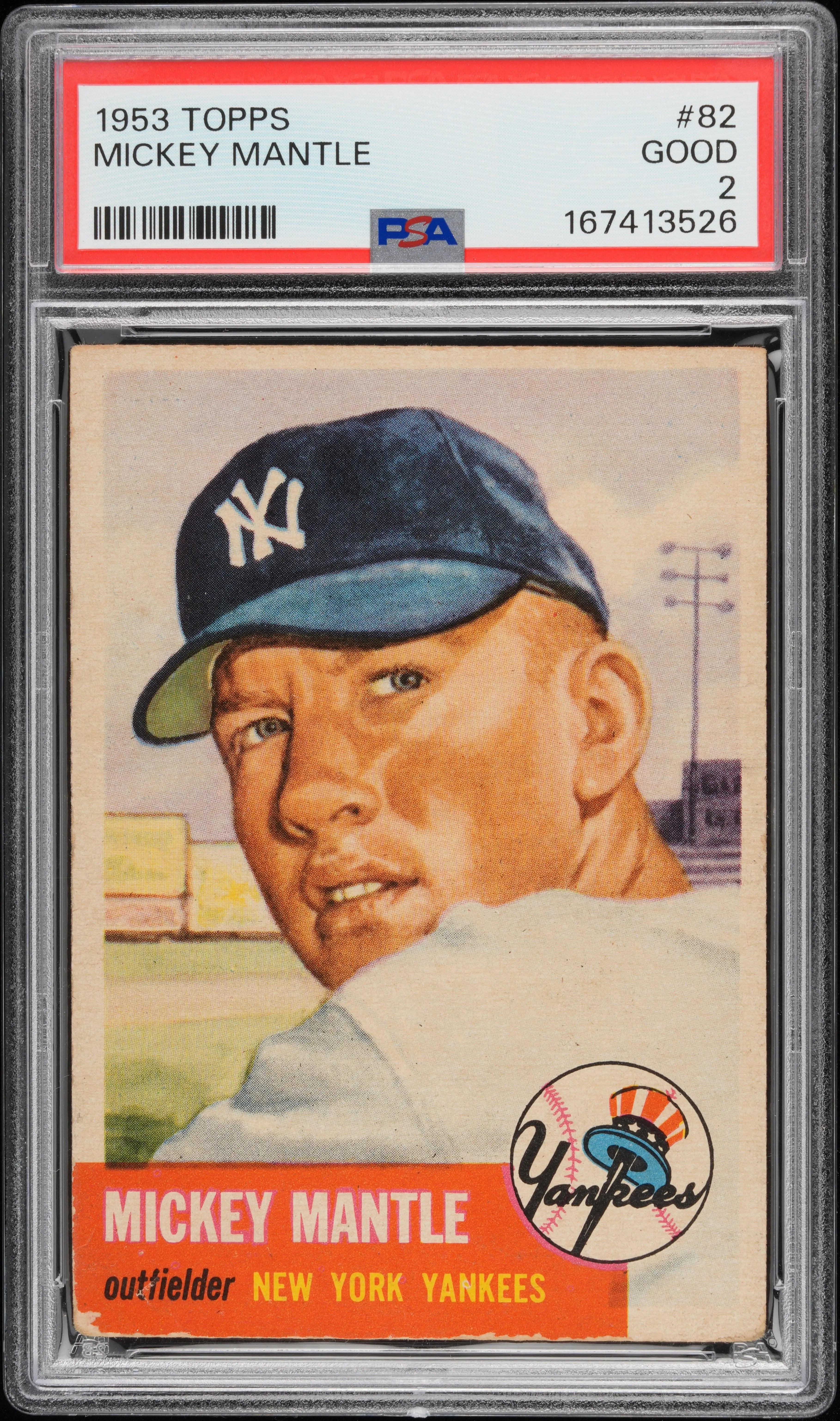 1953 Topps Mickey Mantle PSA 2 