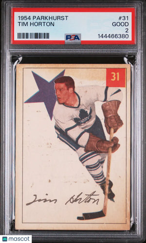1954 Parkhurst Hockey Tim Horton #31 PSA 2 NEW CERT 