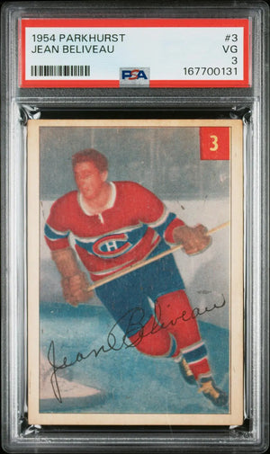1954 Parkhurst Vintage Hockey Jean Beliveau PSA 3 