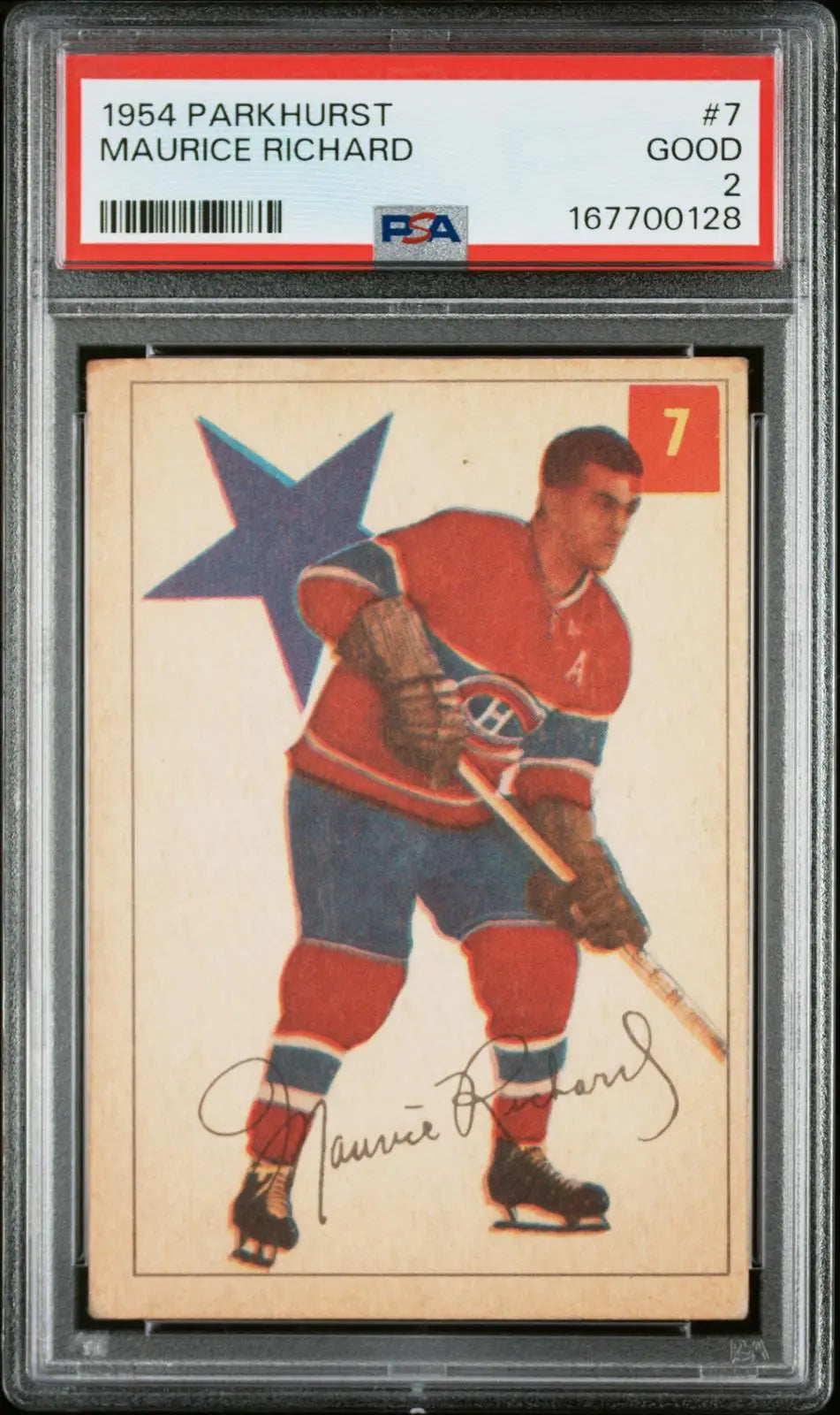 1954 Parkhurst Vintage Hockey Maurice "Rocket" Richard PSA 2 