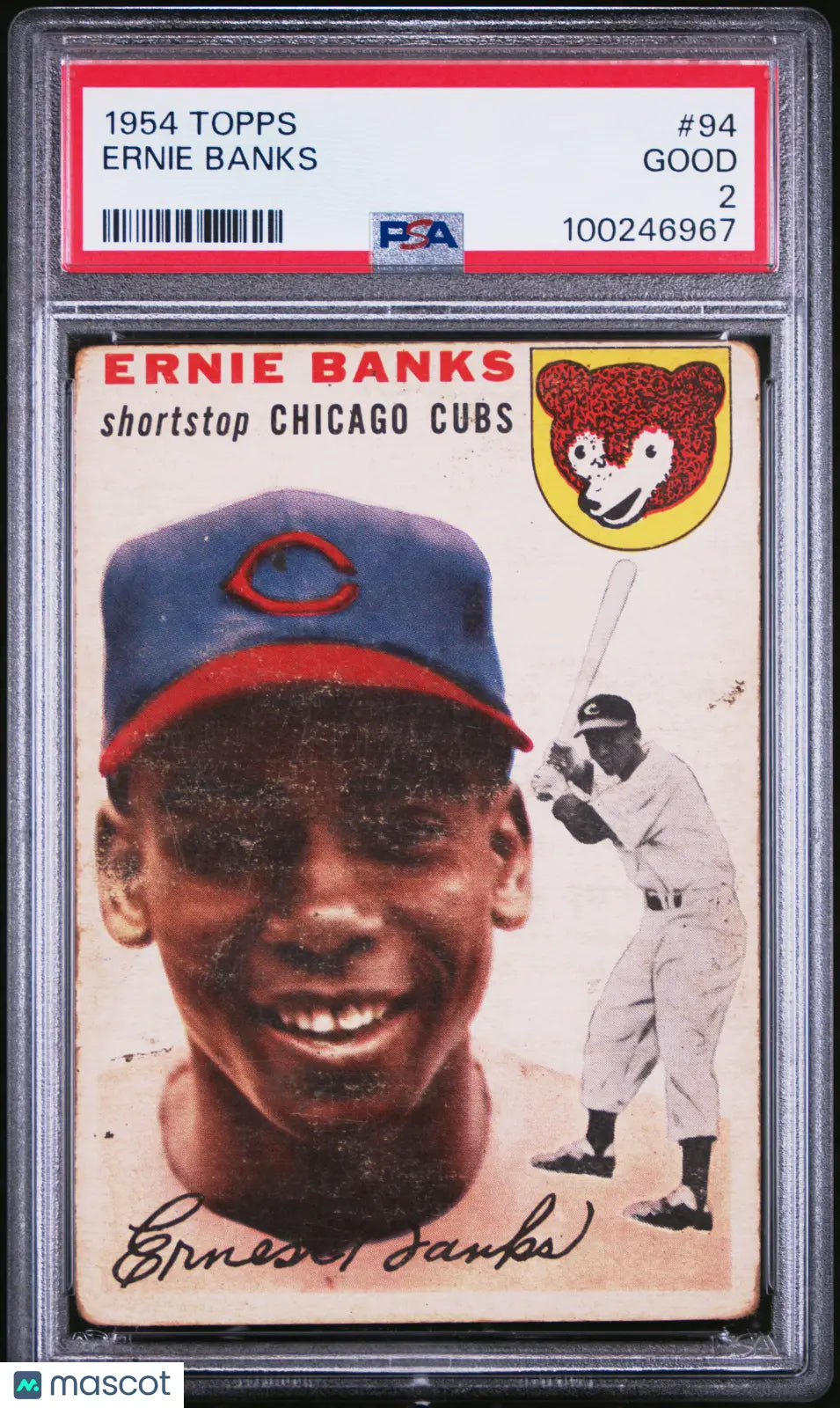 1954 Topps Baseball Ernie Banks RC Rookie #94 PSA 2 