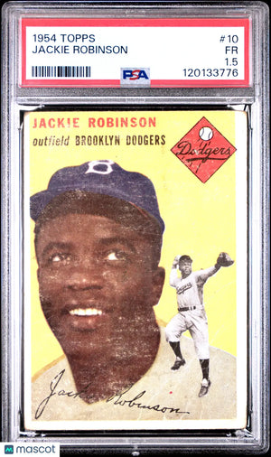 1954 Topps Baseball Jackie Robinson #10 PSA 1.5 Brooklyn Dodgers 1954 Topps Baseball Jackie Robinson #10 PSA 1.5 Brooklyn Dodgers