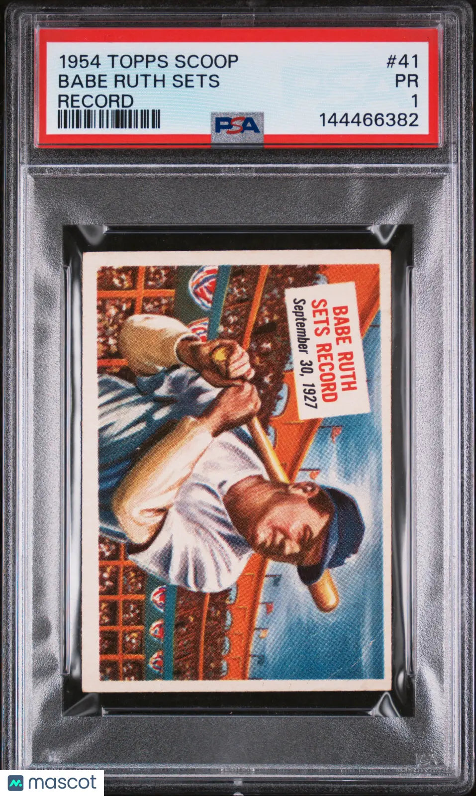 1954 Topps Baseball Scoop Babe Ruth Sets #41 PSA 1 NEW CERT 