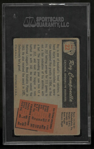 1955 Bowman Vintage Baseball Roy Campanella SGC Green Label 30 2 
