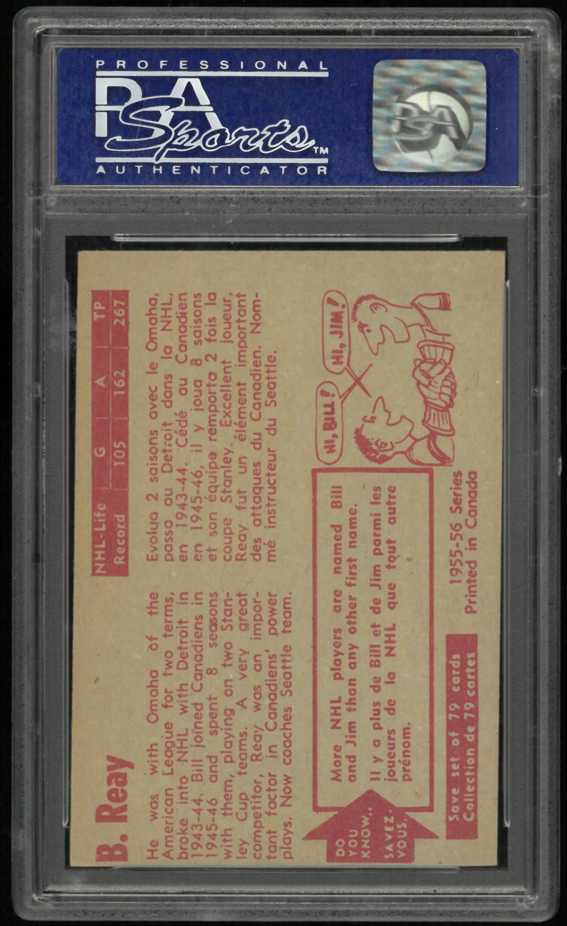 1955 Parkhurst Billy Reay PSA 7 