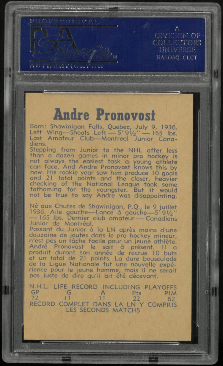 1957 Parkhurst Andre Pronovost PSA 7 