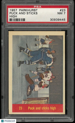 1957 Parkhurst Puck And Sticks High PSA 7 