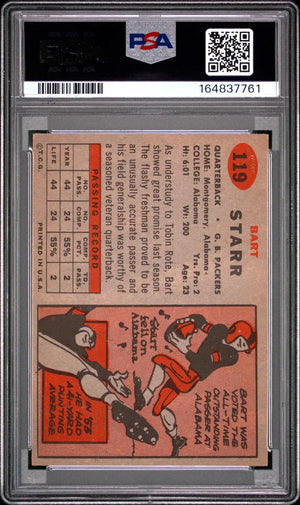 1957 Topps Vintage Football Rookie Bart Starr RC PSA 5 