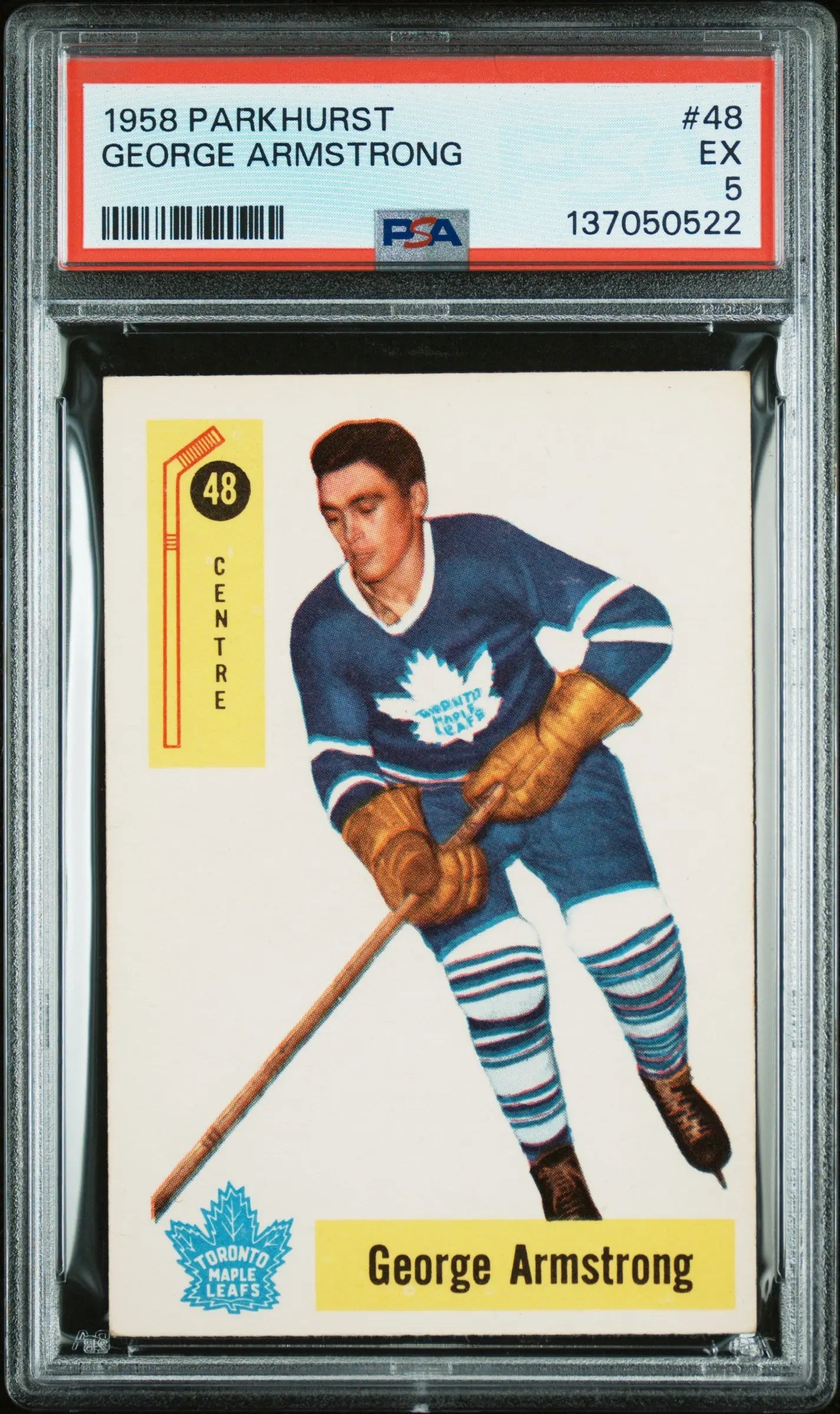 1958 Parkhurst Hockey George Armstrong  PSA 5 