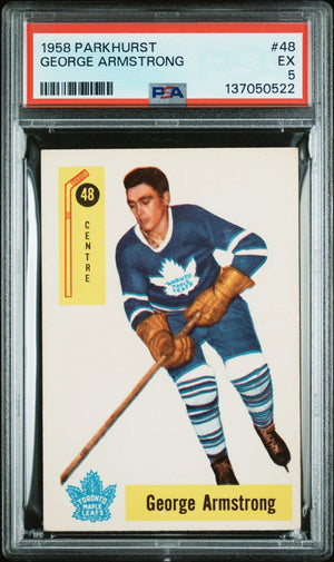 1958 Parkhurst Hockey George Armstrong  PSA 5 