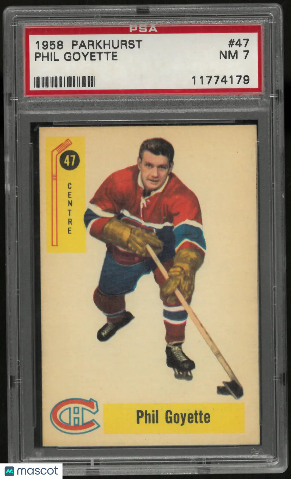 1958 Parkhurst Phil Goyette PSA 7 