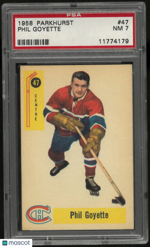 1958 Parkhurst Phil Goyette PSA 7 