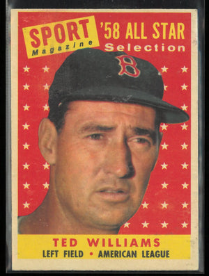 1958 Topps All Star Baseball Ted Williams 