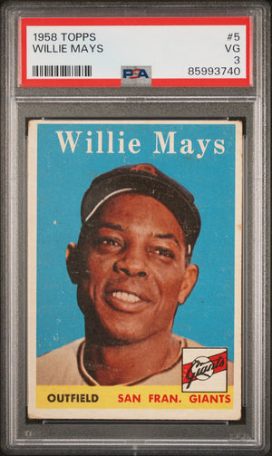 1958 Topps Baseball Willie Mays  PSA 3 