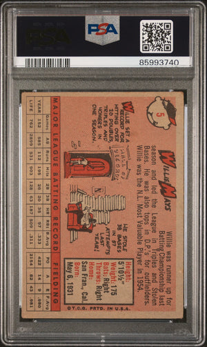 1958 Topps Baseball Willie Mays  PSA 3 
