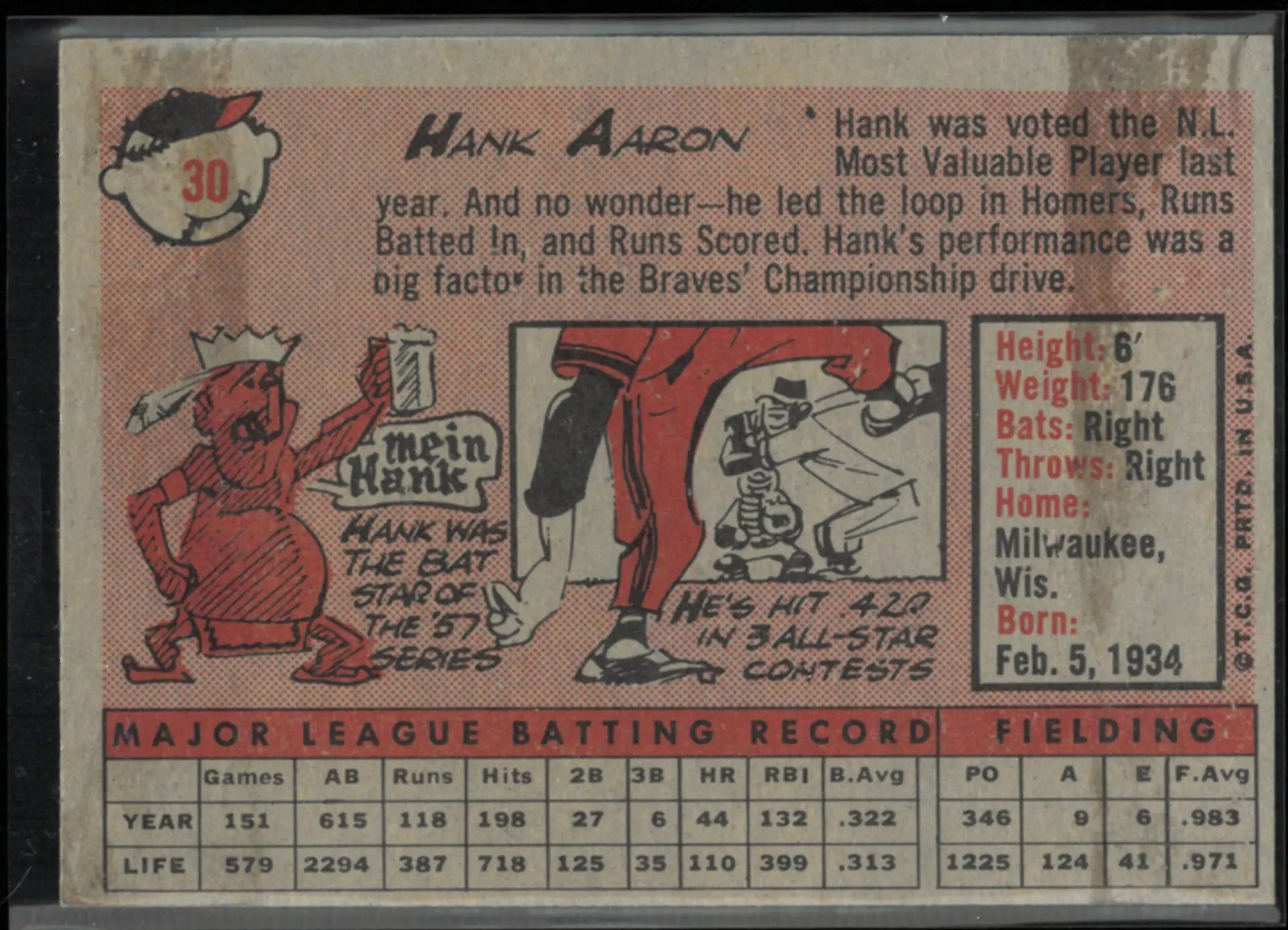 1958 Topps Hank Aaron 