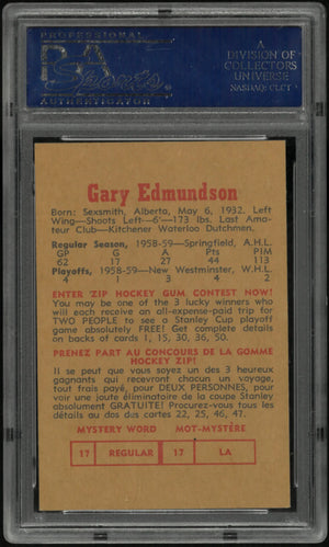 1959 Parkhurst Gary Edmundson PSA 8 