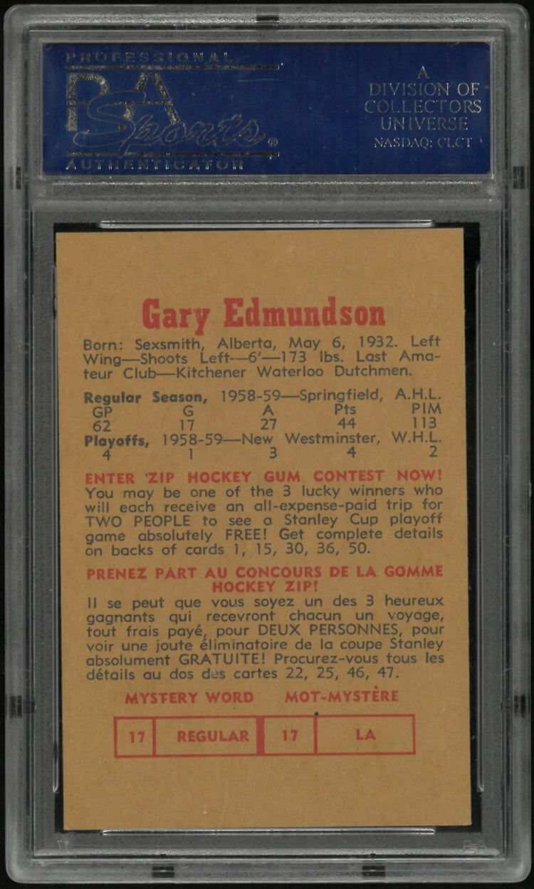 1959 Parkhurst Gary Edmundson PSA 8 