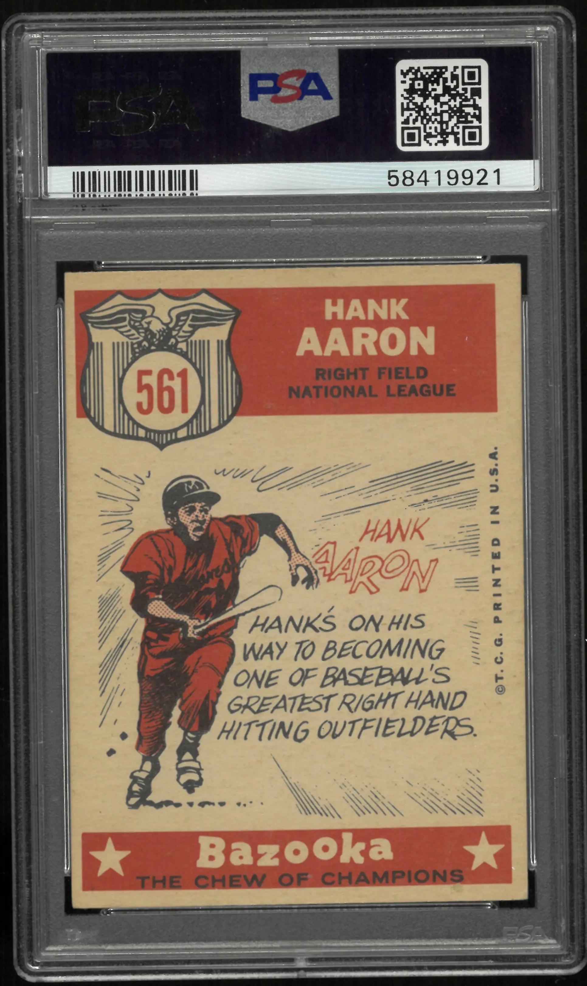 1959 Topps Hank Aaron All Star MC PSA 4 