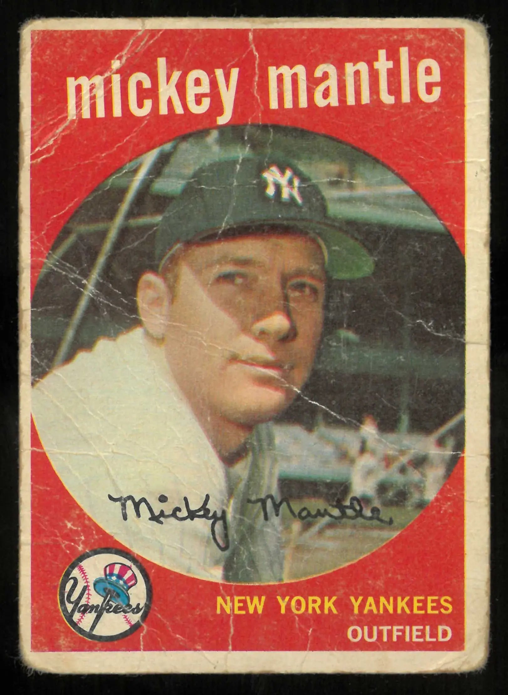 1959 Topps Vintage Baseball Mickey Mantle 