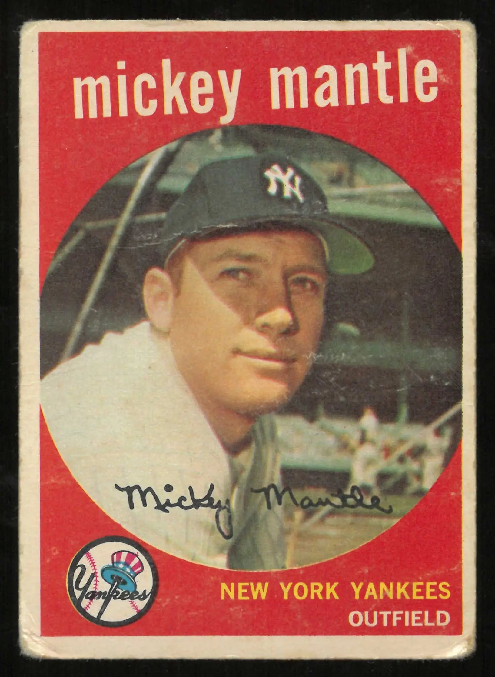 1959 Topps Vintage Baseball Mickey Mantle 