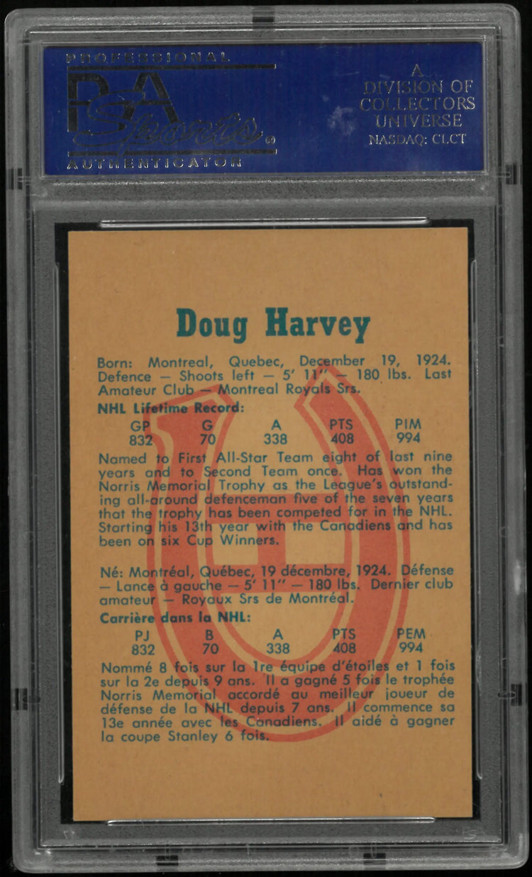 1960 Parkhurst Hockey Doug Harvey PSA 8 