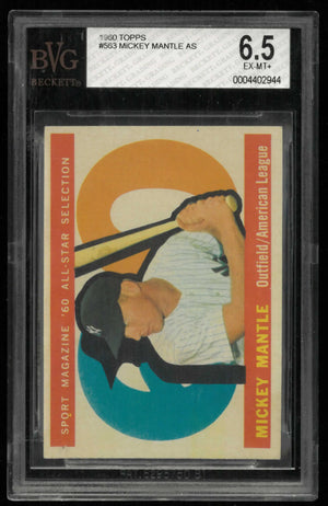 1960 Topps Baseball All Star Selection Mickey Mantle BGS 6.5 