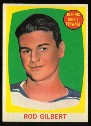 1961-62 Topps Vintage Hockey Rookie Rod Gilbert RC 