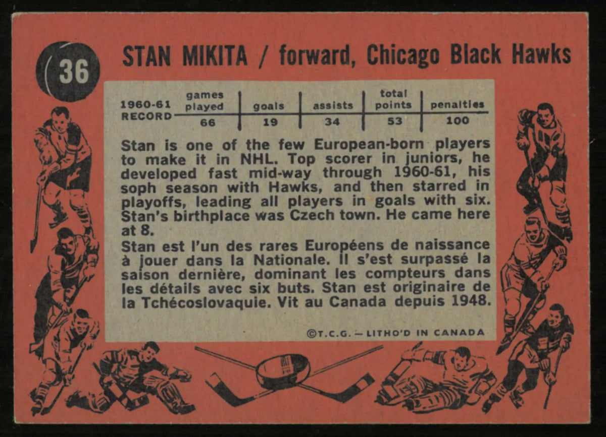 1961-62 Topps Vintage Hockey Stan Mikita 