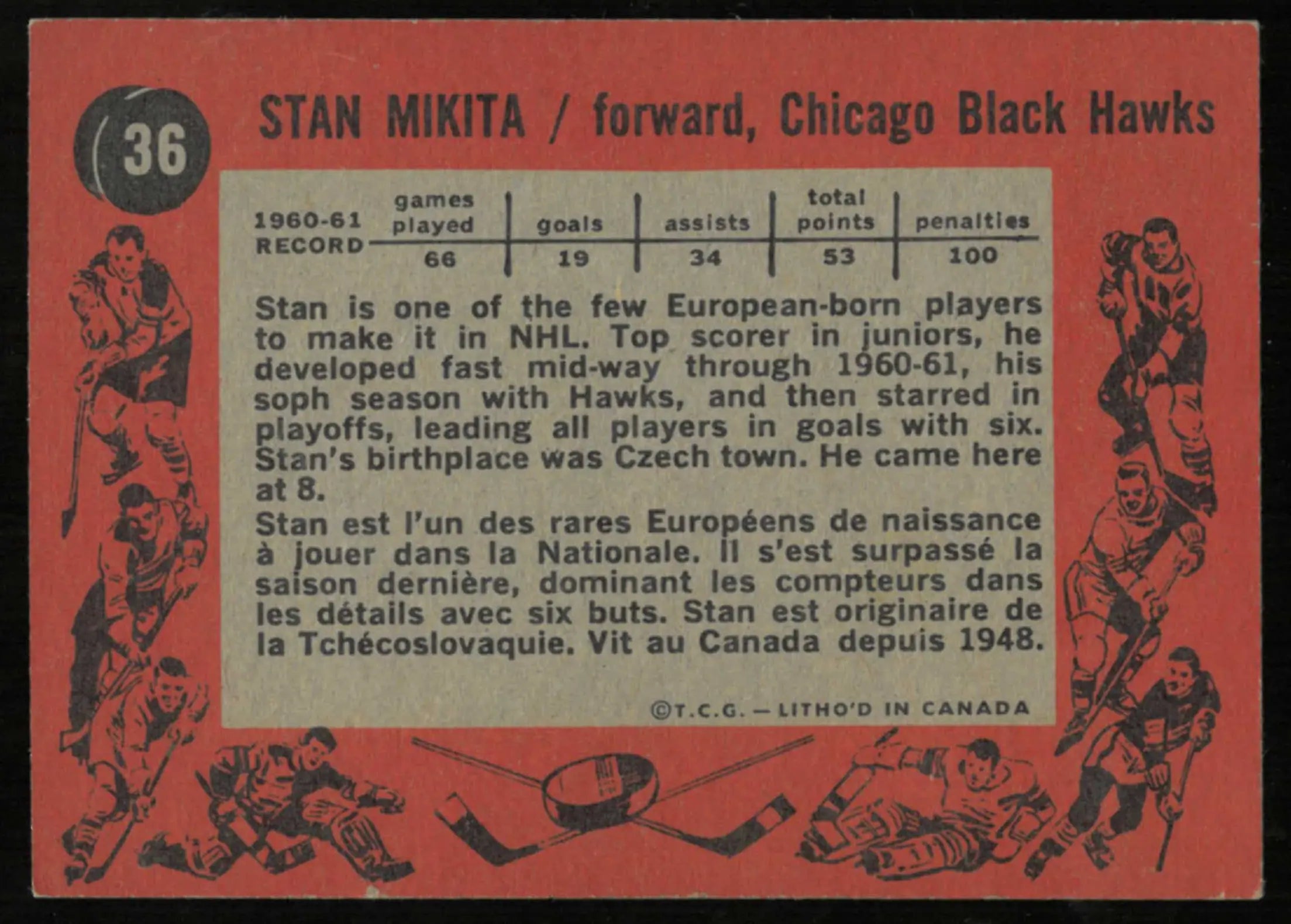 1961-62 Topps Vintage Hockey Stan Mikita 