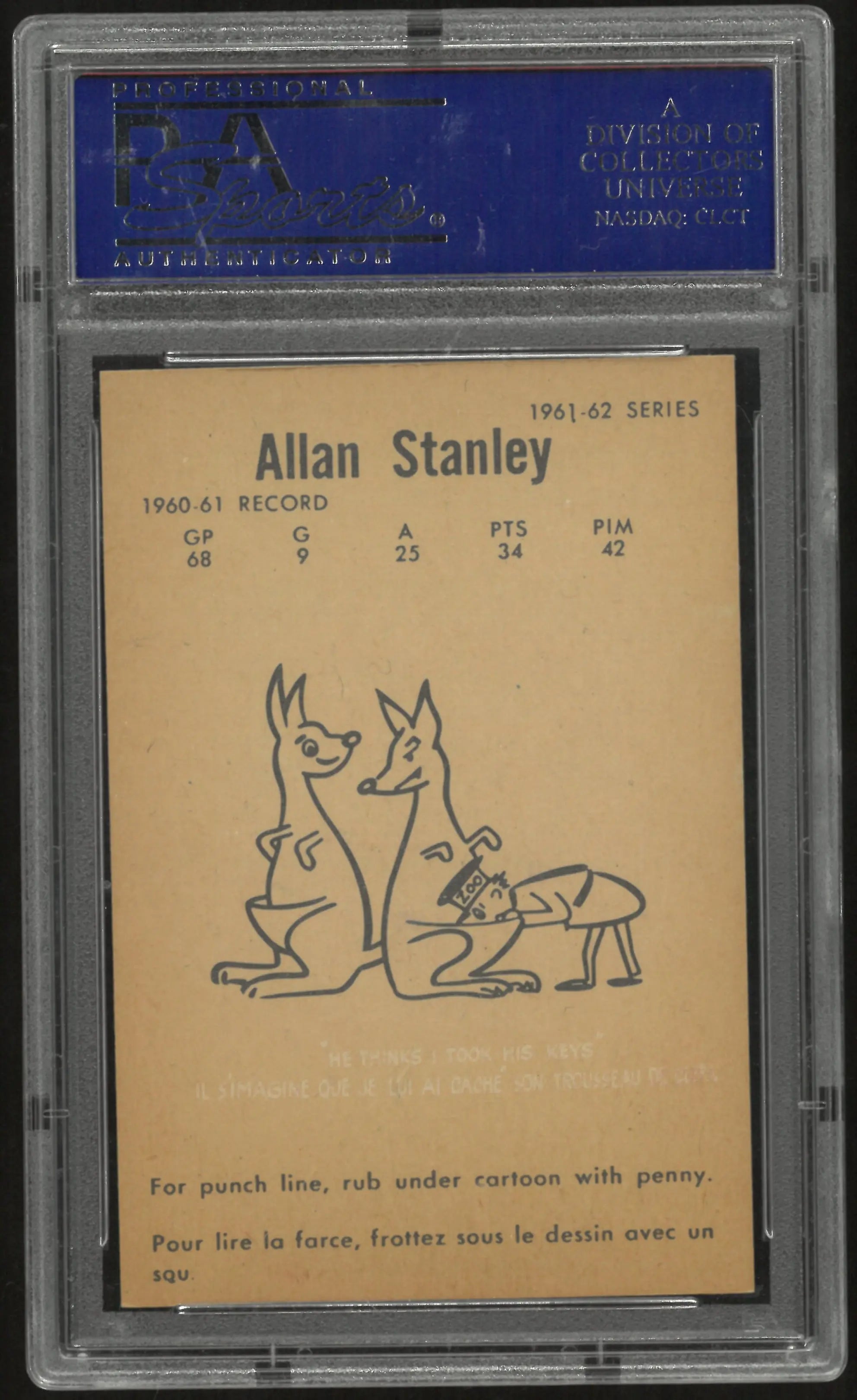 1961 Parkhurst Allan Stanley PSA 7 