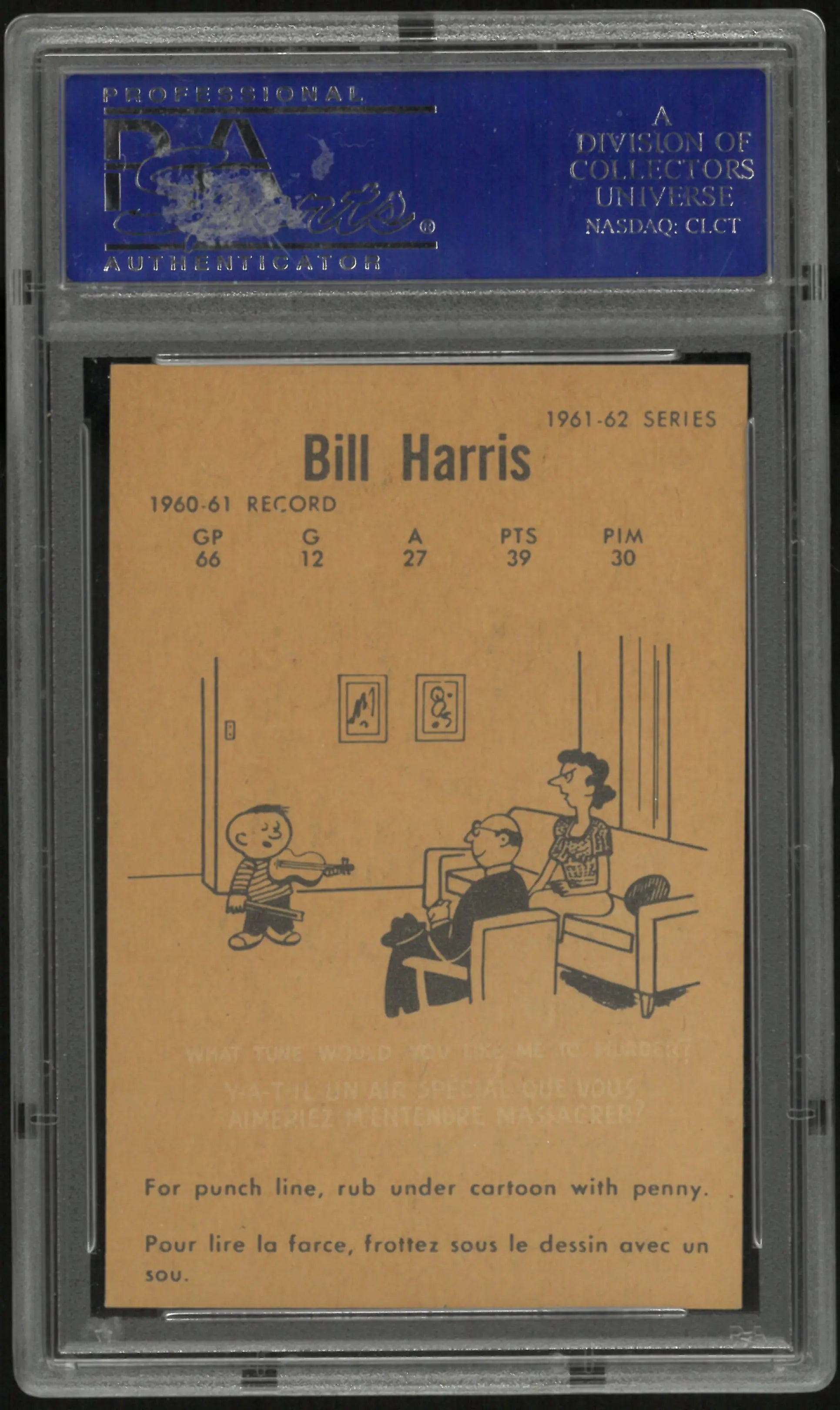 1961 Parkhurst Billy Harris PSA 8 