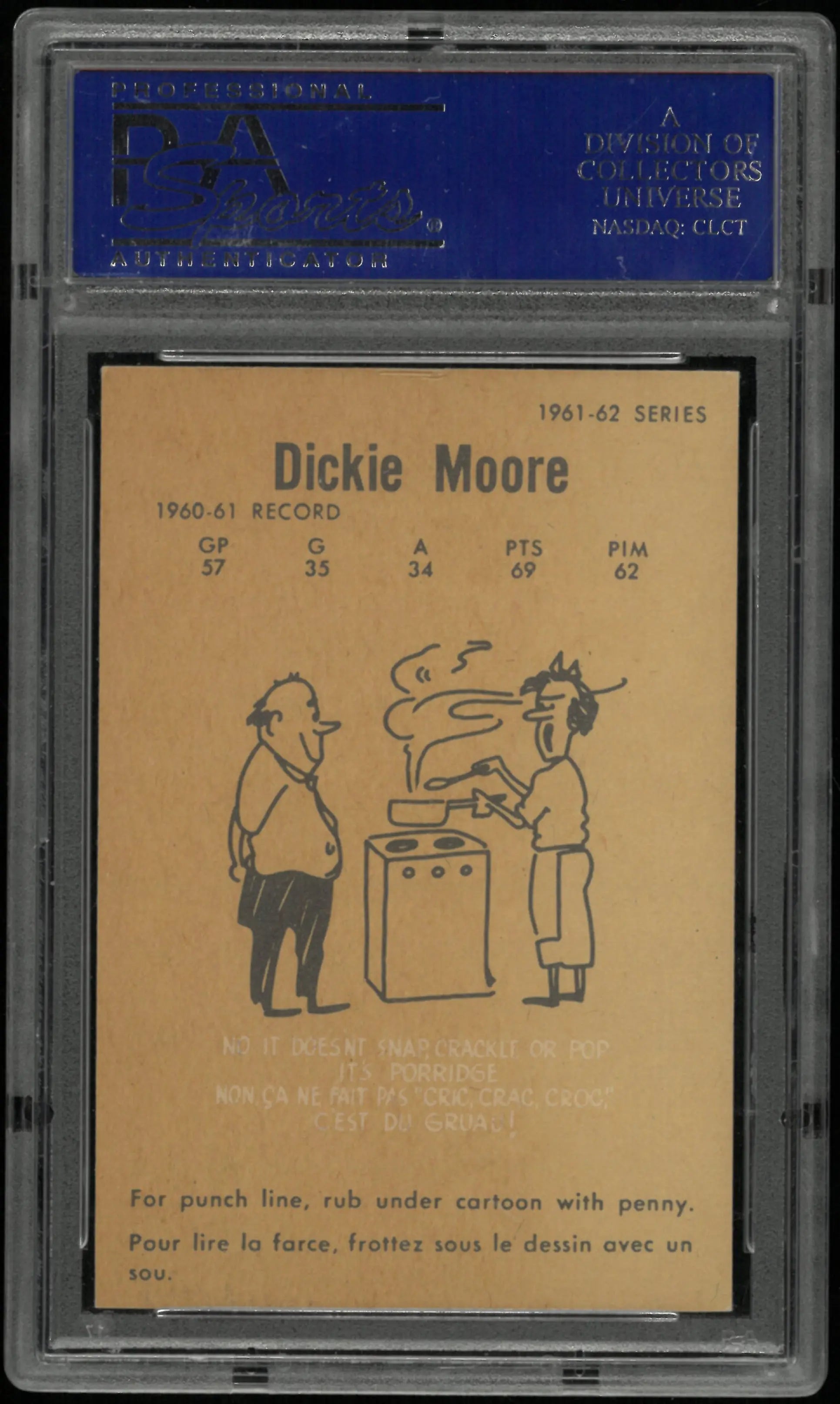 1961 Parkhurst Dickie Moore PSA 7 