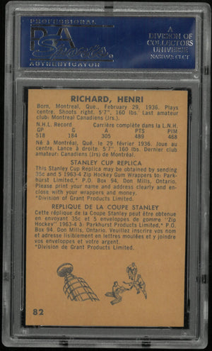 1961 Parkhurst Henri Richard #43 PSA 8 