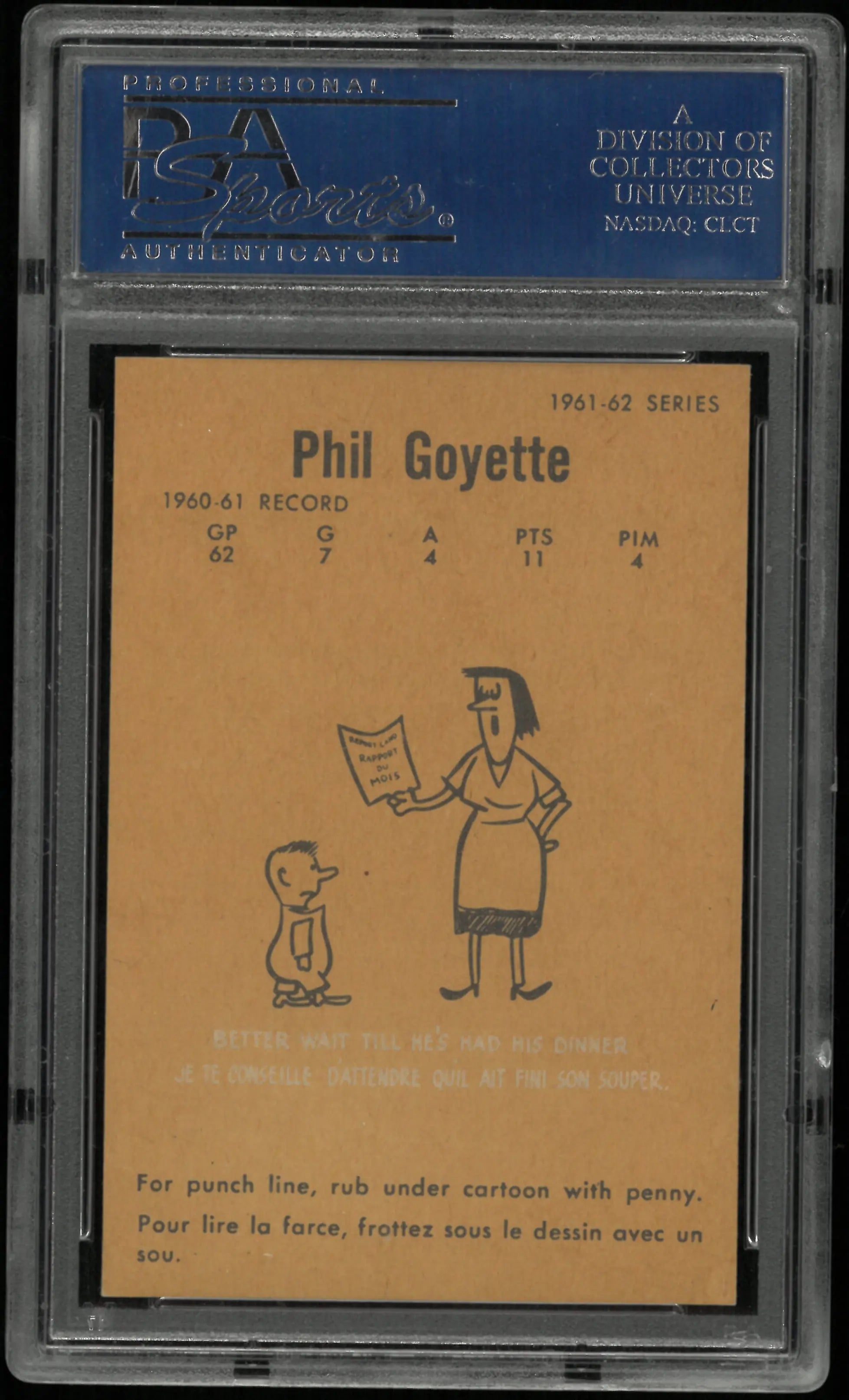 1961 Parkhurst Phil Goyette PSA 8 