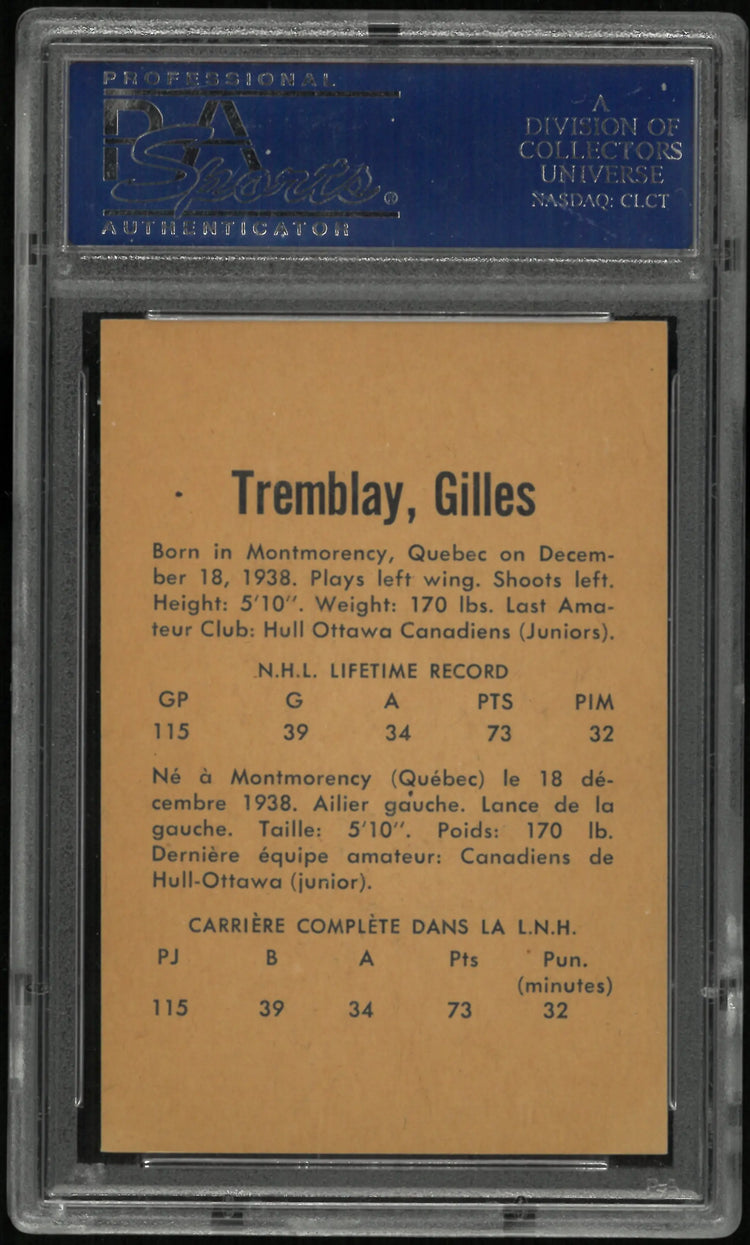 1962 Parkhurst Gilles Tremblay PSA 8 