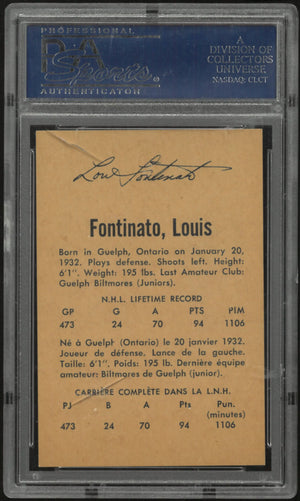1962 Parkhurst Louis Fontinato PSA 8 (Damaged Slab) 