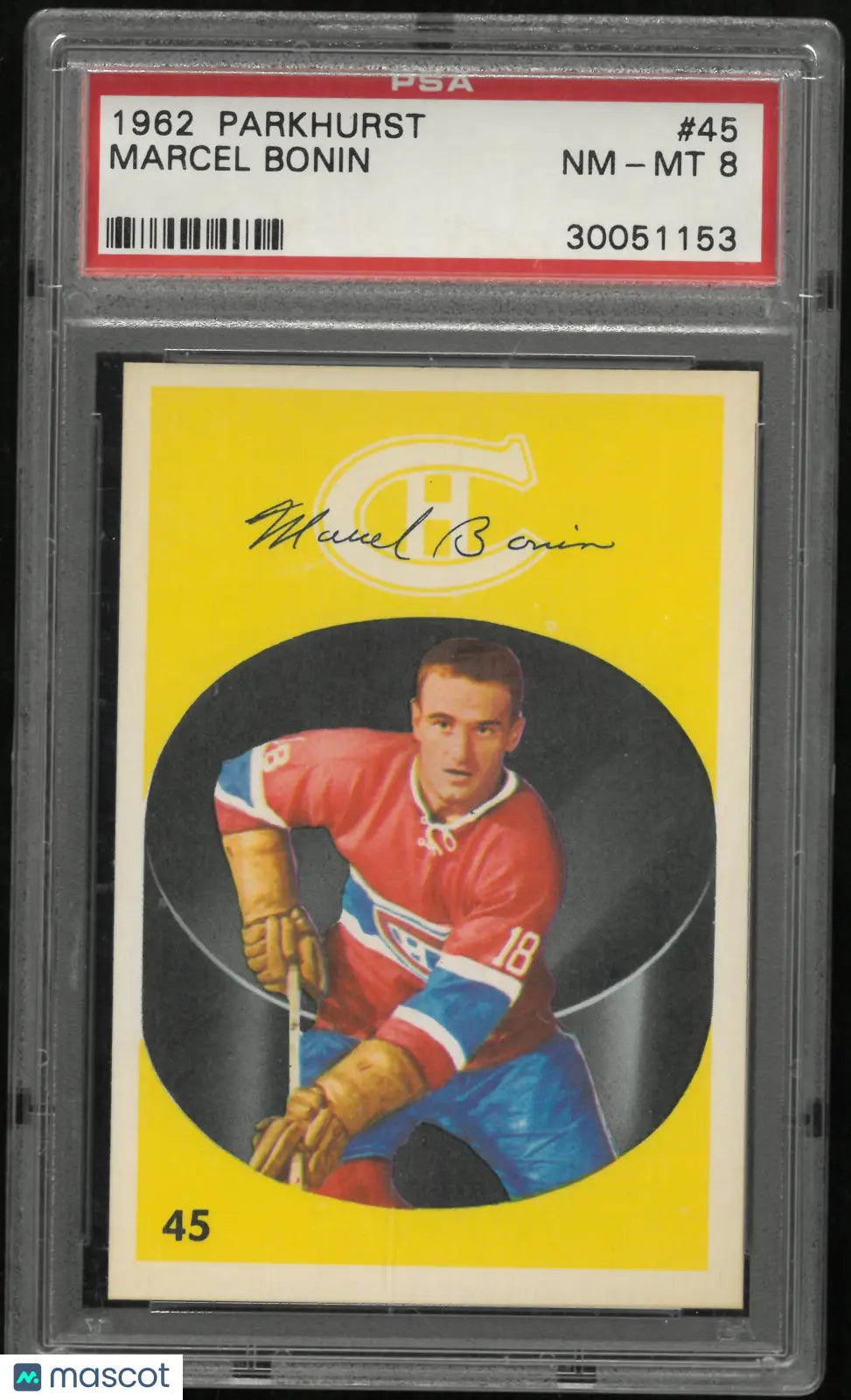 1962 Parkhurst Marcel Bonin PSA 8 